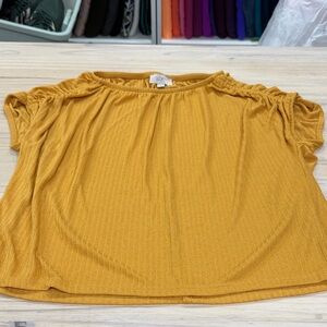 LOFT Golden Yellow Ribbed Crop Top
